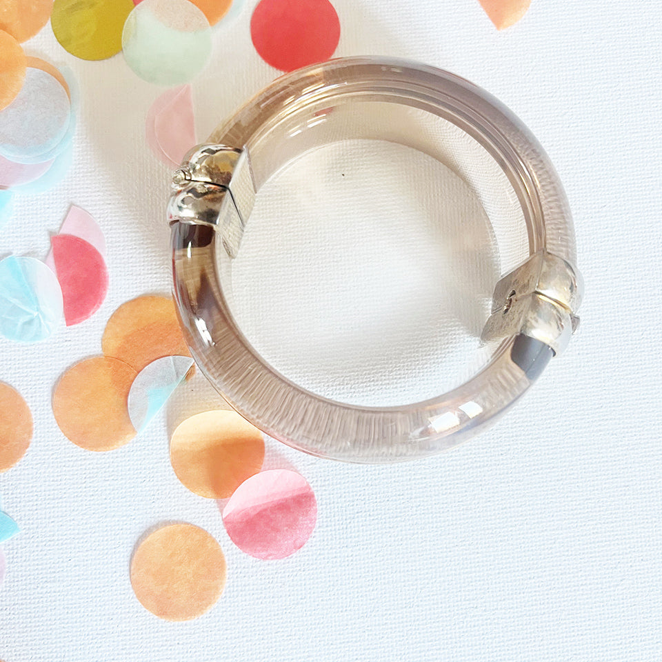Bracciale Rigido Plastica e Argento Vintage anni '70 -Top Accessori-
