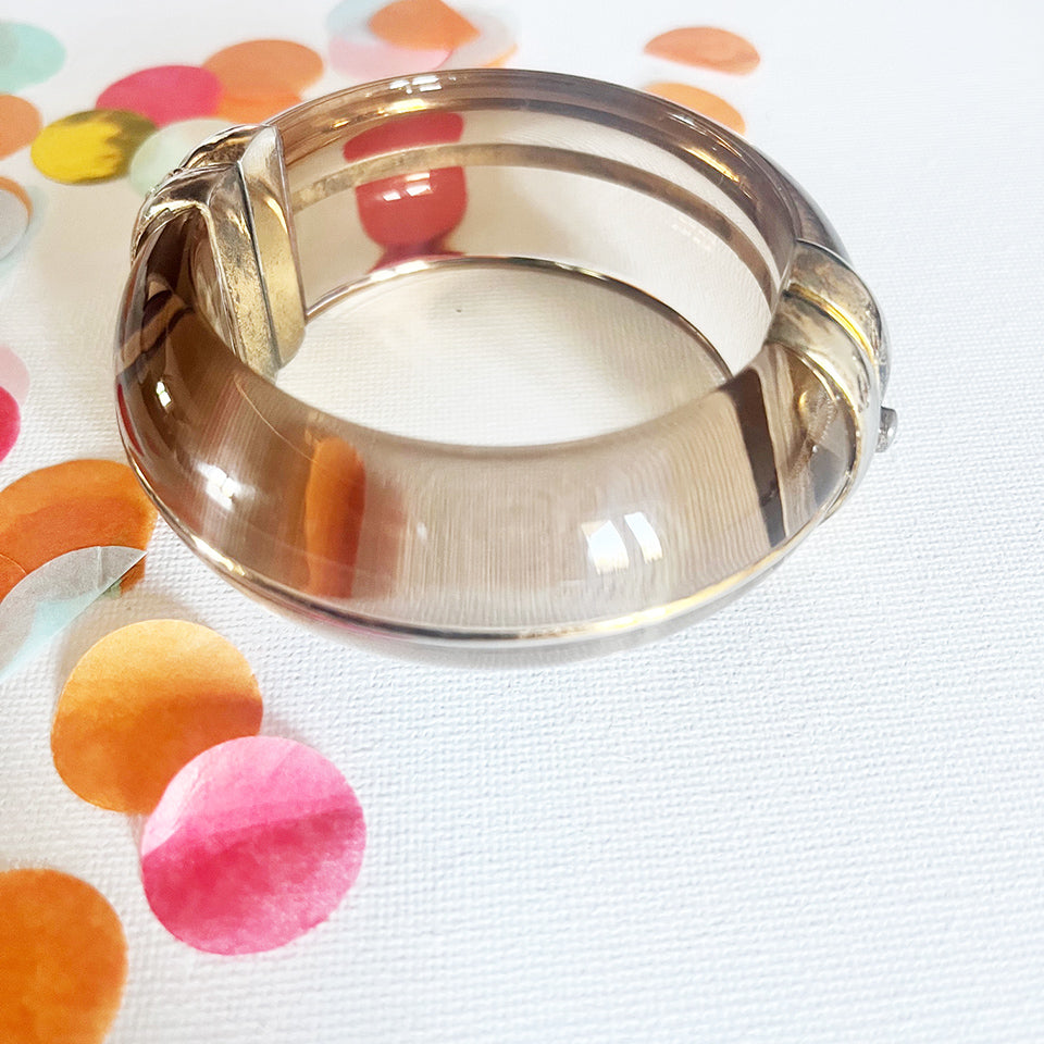 Bracciale Rigido Plastica e Argento Vintage anni '70 -Top Accessori-