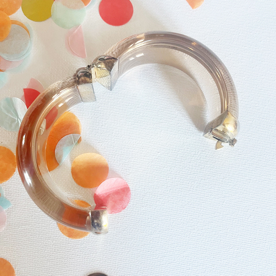 Bracciale Rigido Plastica e Argento Vintage anni '70 -Top Accessori-