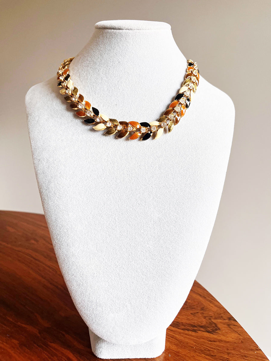 Enny Monaco Collier Gioiello spighe smaltate con swarovsky -Top Accessori-