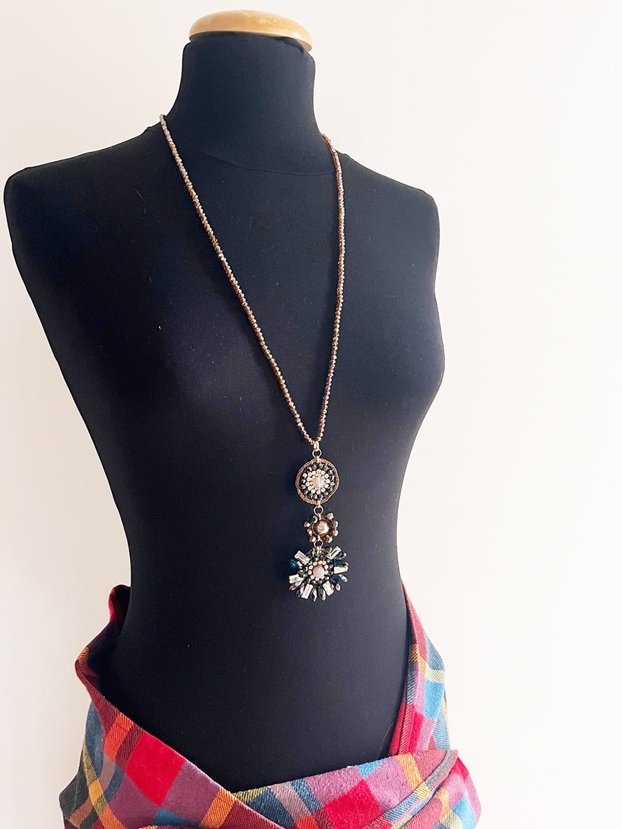 Collana Lunga Max Mara Cristalli Colorati -Top Accessori-