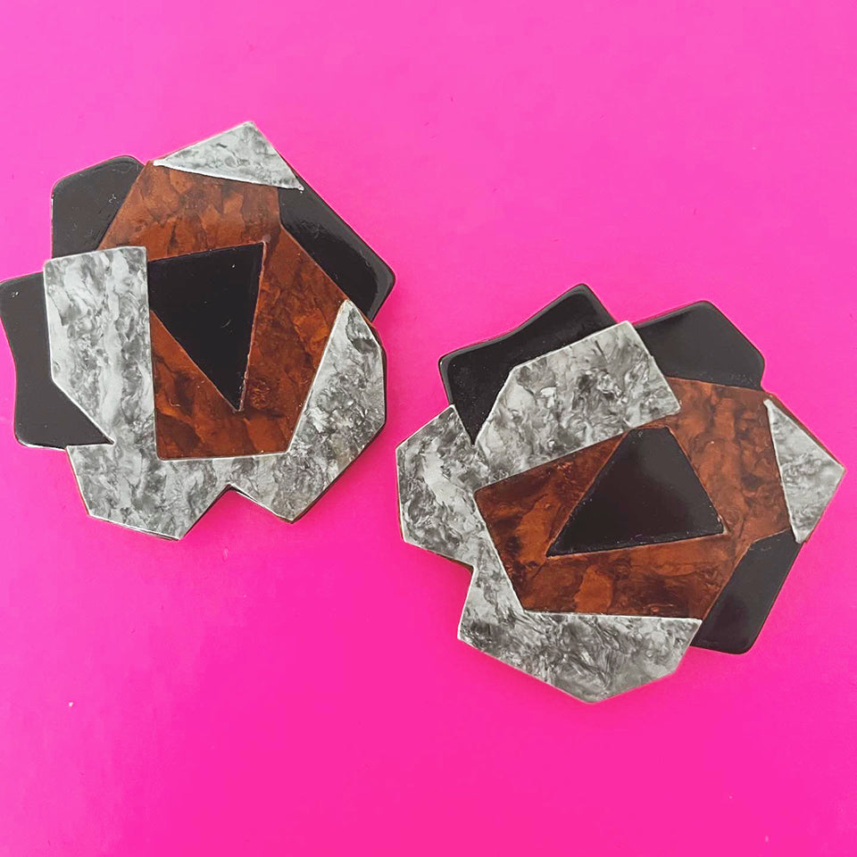 Missoni Orecchini Grandi Clips Bachelite Vintage 1980 -Top Vintage-