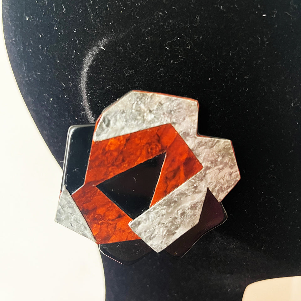 Missoni Orecchini Grandi Clips Bachelite Vintage 1980 -Top Vintage-