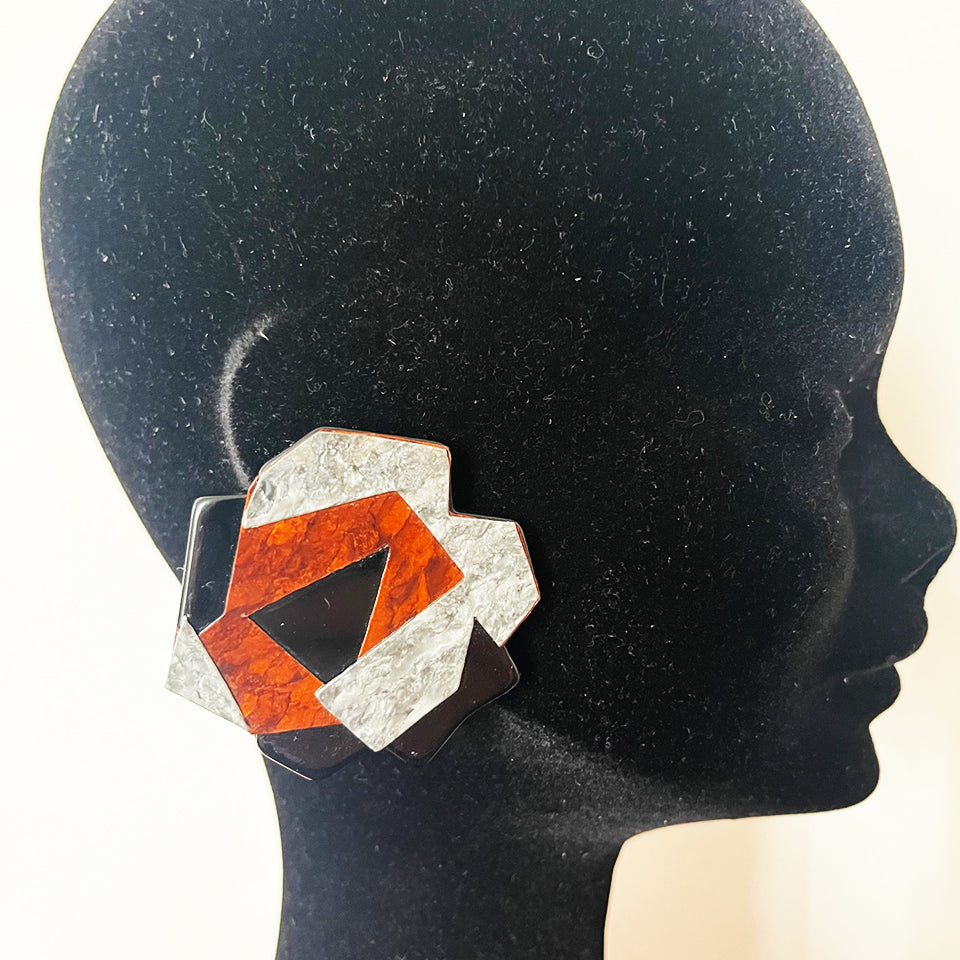 Missoni Orecchini Grandi Clips Bachelite Vintage 1980 -Top Vintage-