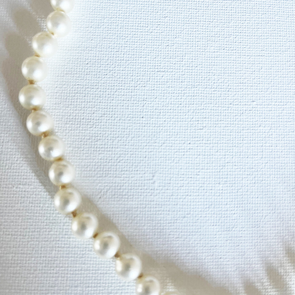 Filo di Perle con Chiusura Gioiello Arg placcato Oro Vintage 1980 - Top Accessori-