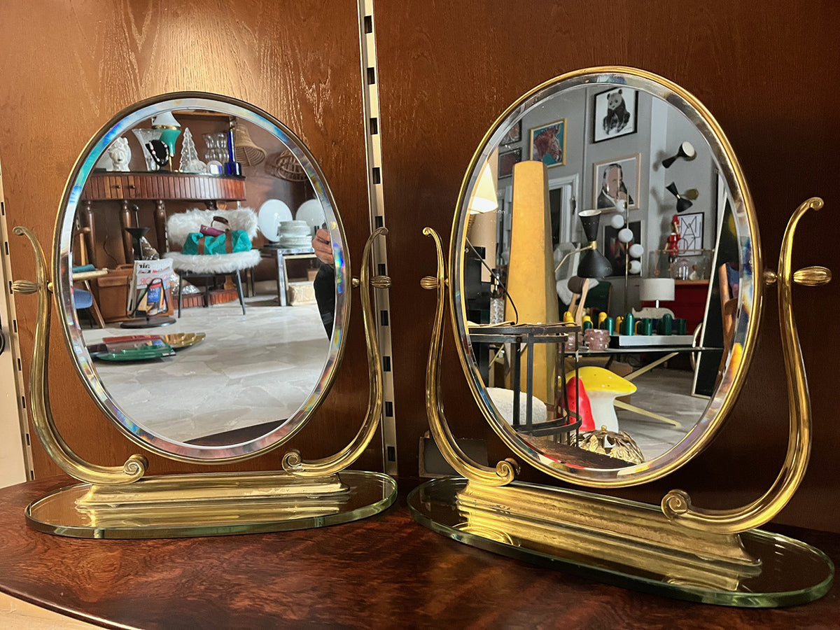 Coppia Specchi da Tavolo Art Deco' 1940 -Antiques-