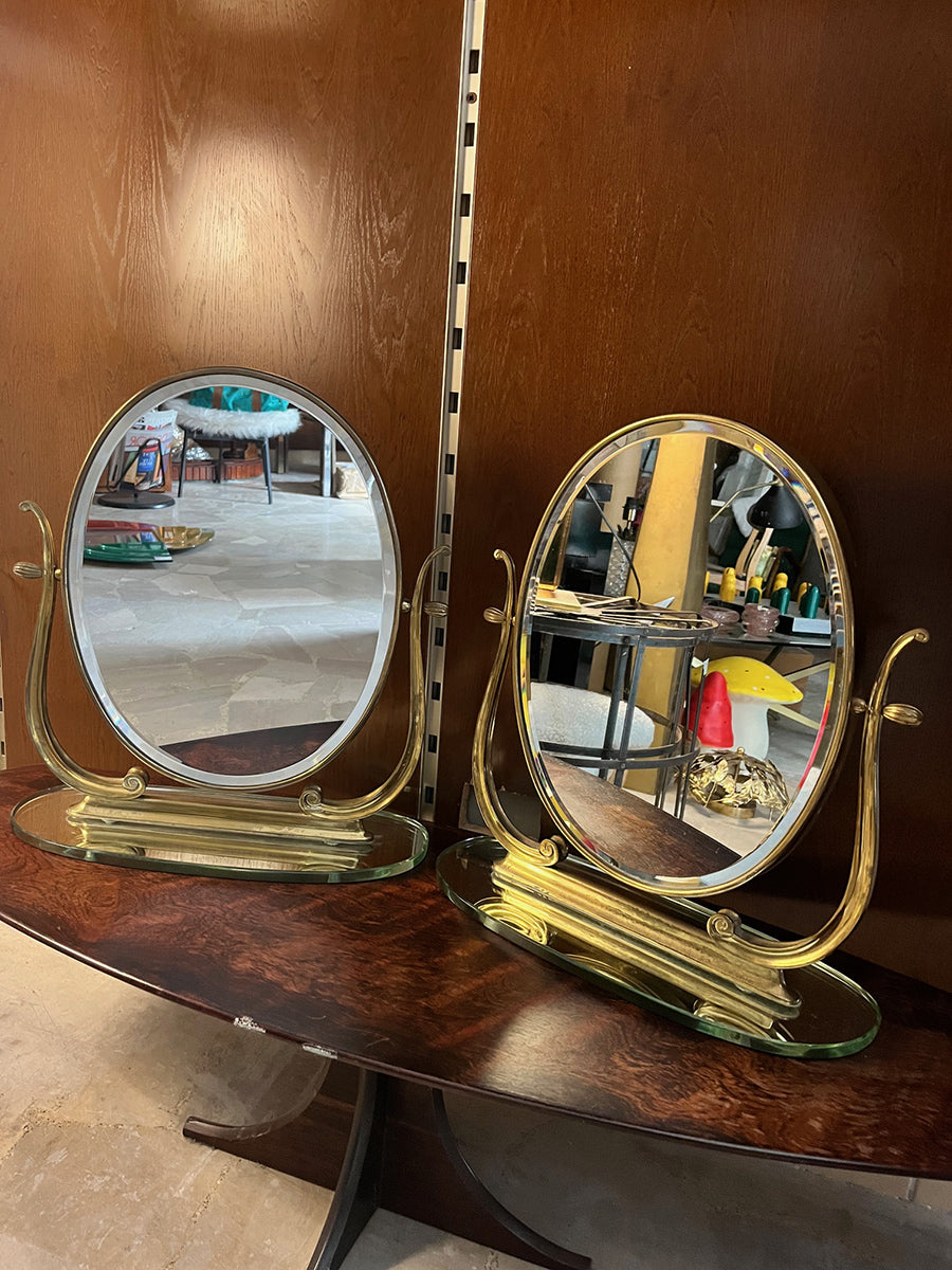 Coppia Specchi da Tavolo Art Deco' 1940 -Antiques-