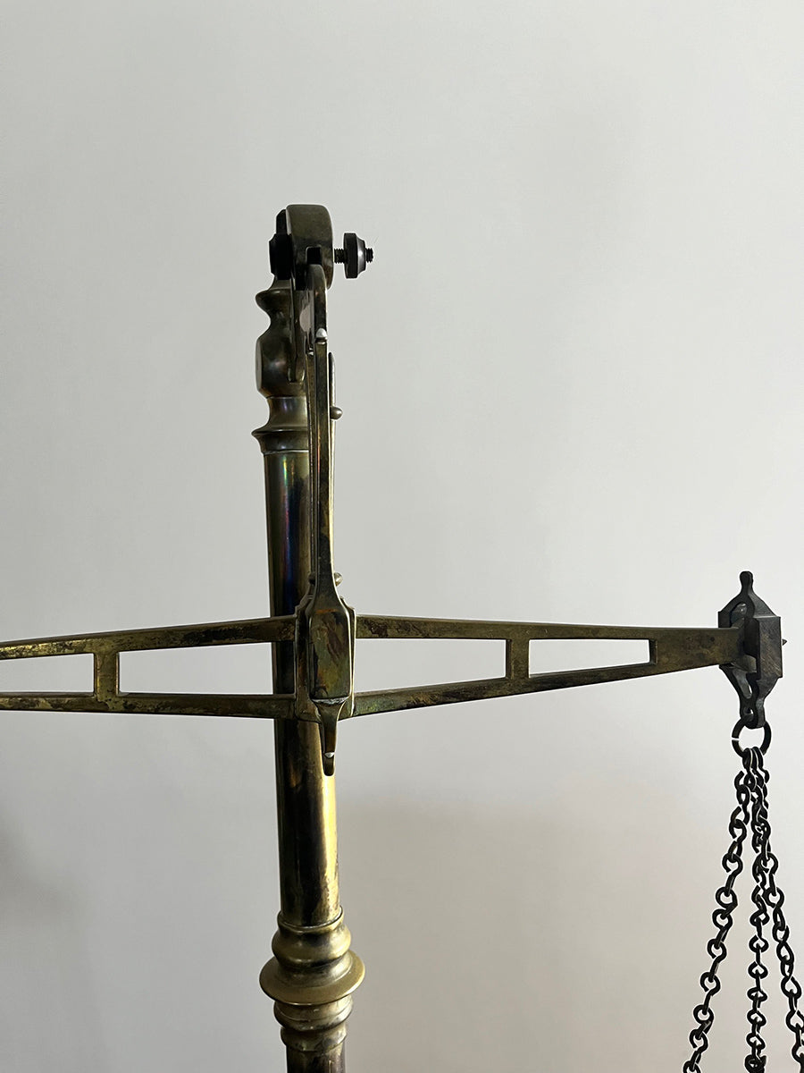 Bilancia da The Francese '900 in Ottone e Legno -Antiques-