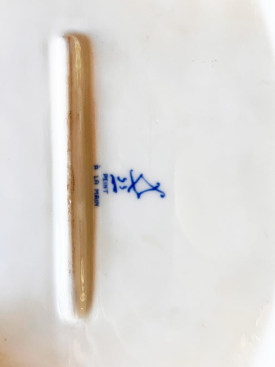 Manufacture de Vincennes Sevres Centrotavola Blu dipinto con alzata '900 -Antiques-