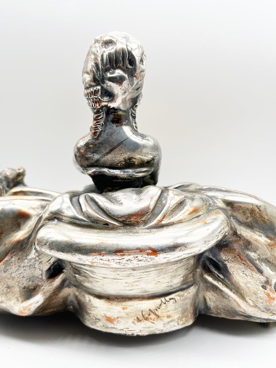 Dama Terracotta e Argento di Salvatore Cipolla -Antiques-