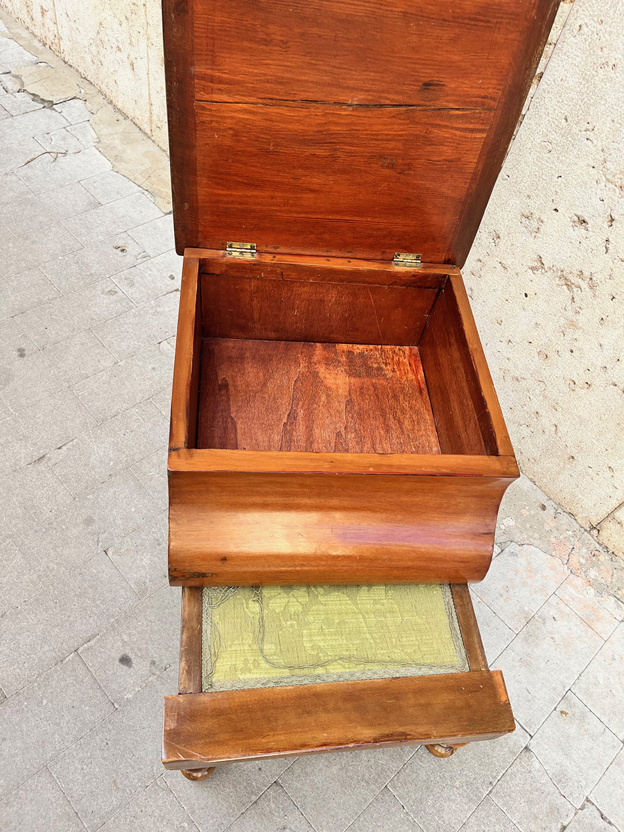 Scarpiera Poggiapiedi con Scrigno Inglese '900 -Top Antiques-