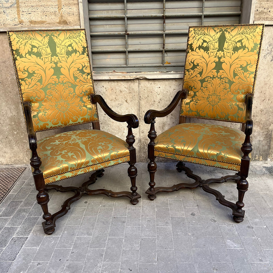 Coppia Poltrone/Troni Tardo '800 -Antiques-