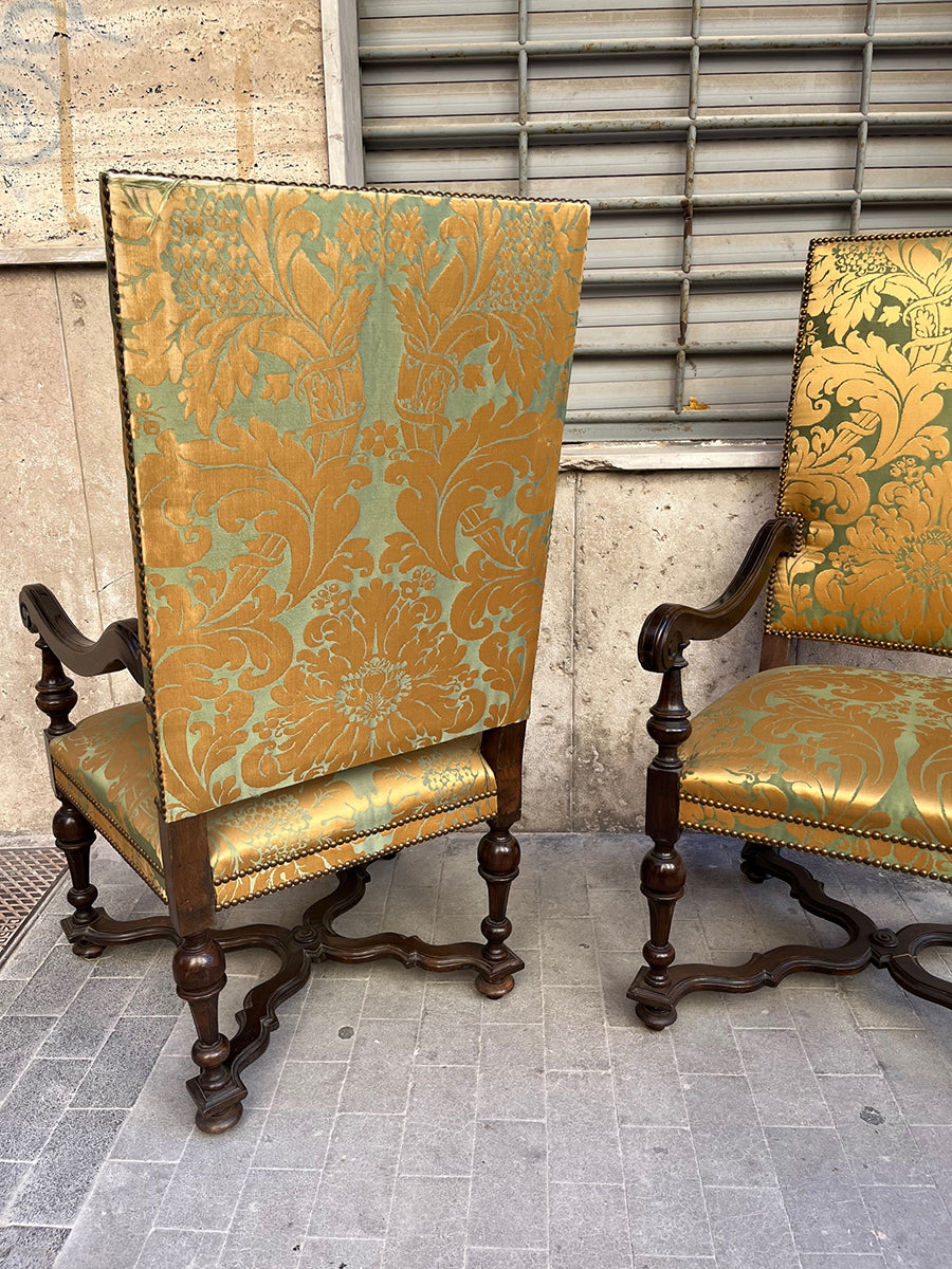 Coppia Poltrone/Troni Tardo '800 -Antiques-