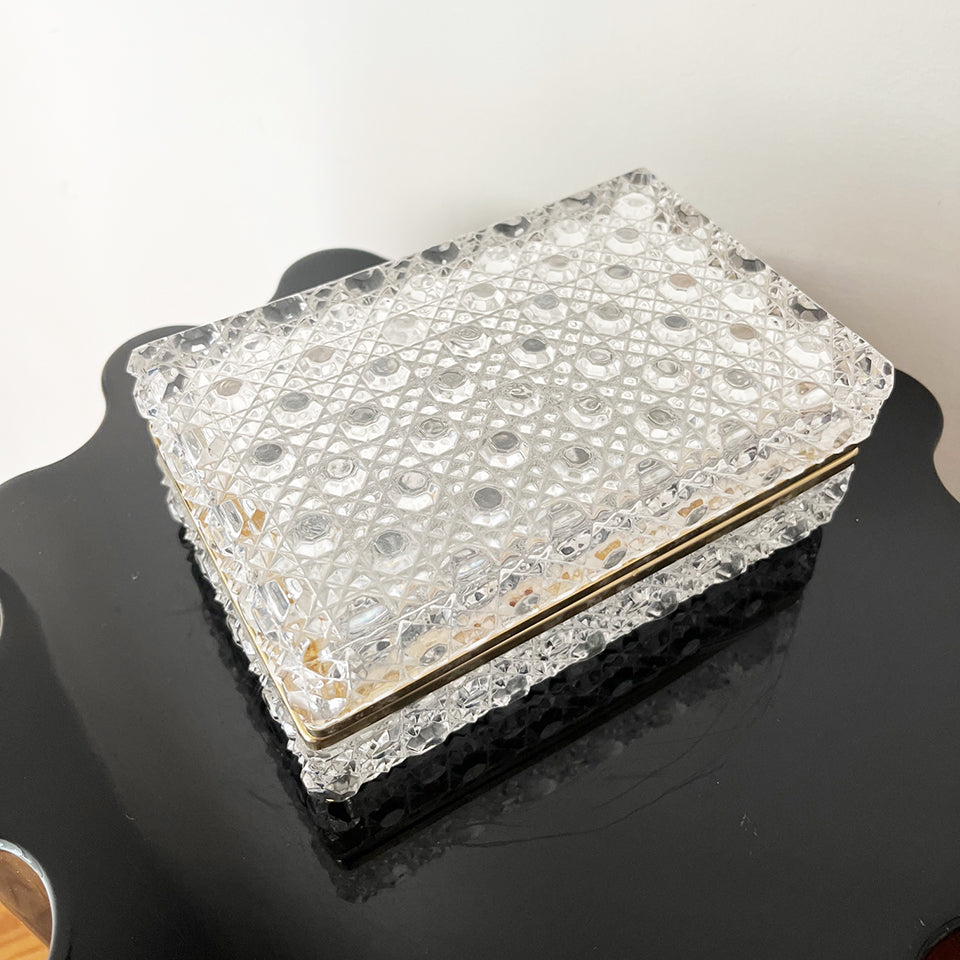 Scrigno Francese anni '50 in cristallo Bohemia diamantato -Antiques-