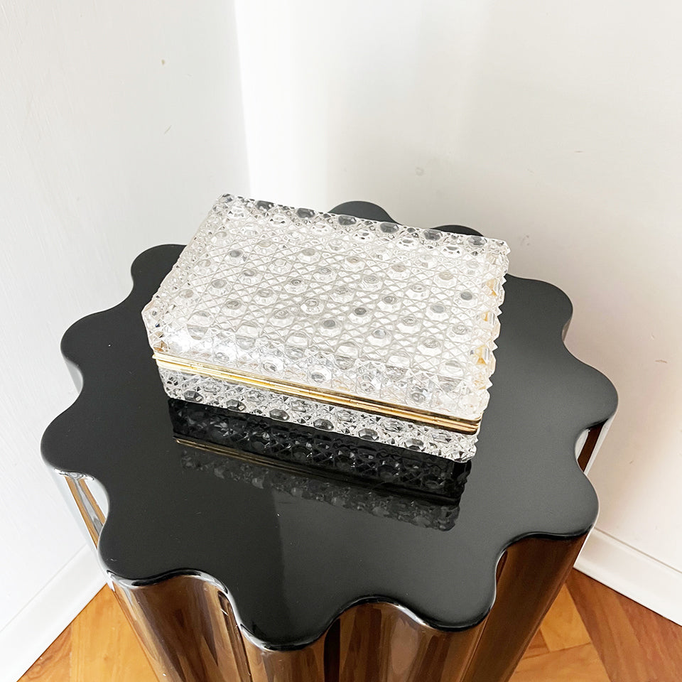 Scrigno Francese anni '50 in cristallo Bohemia diamantato -Antiques-