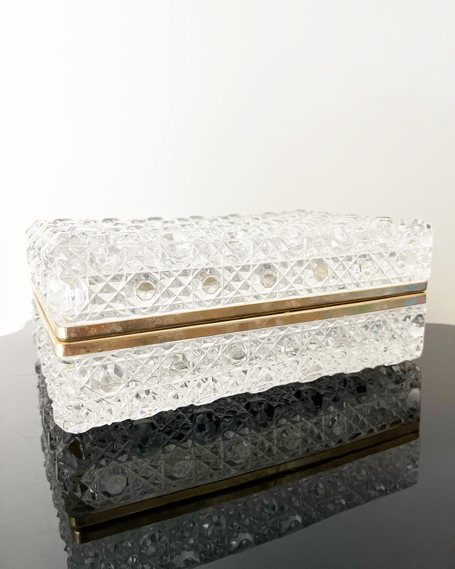 Scrigno Francese anni '50 in cristallo Bohemia diamantato -Antiques-