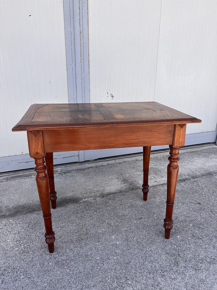 Scrittoio/Tavolino Rettangolare Luigi Filippo intarsiato sul piano '900 -Top Antiques-