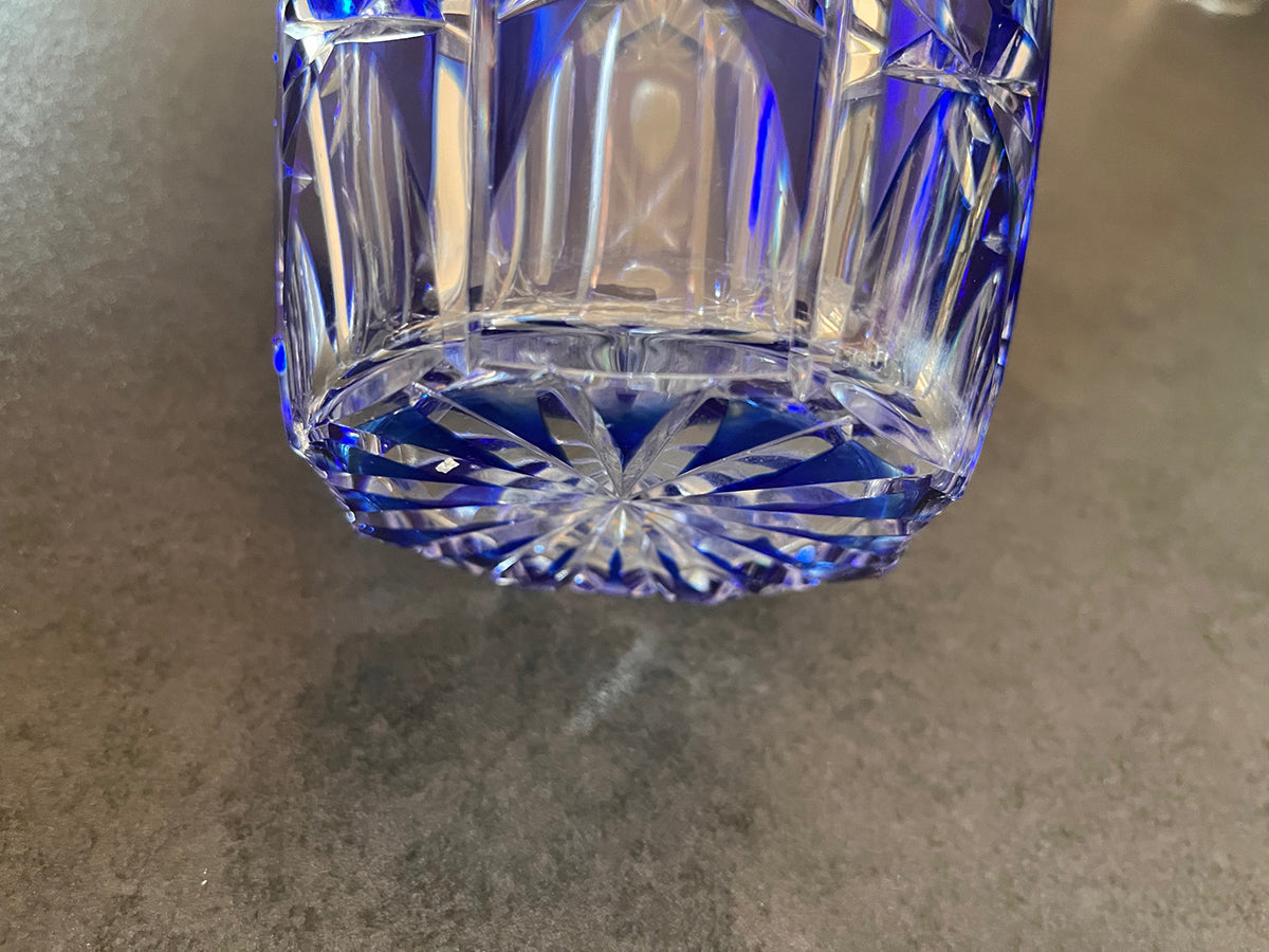 Vaso Bohemia Blu Cristallo anni '60 -Top Antiques-