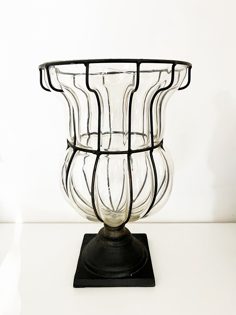 Vaso Vetro in Gabbia Primo '900 -Antiques-