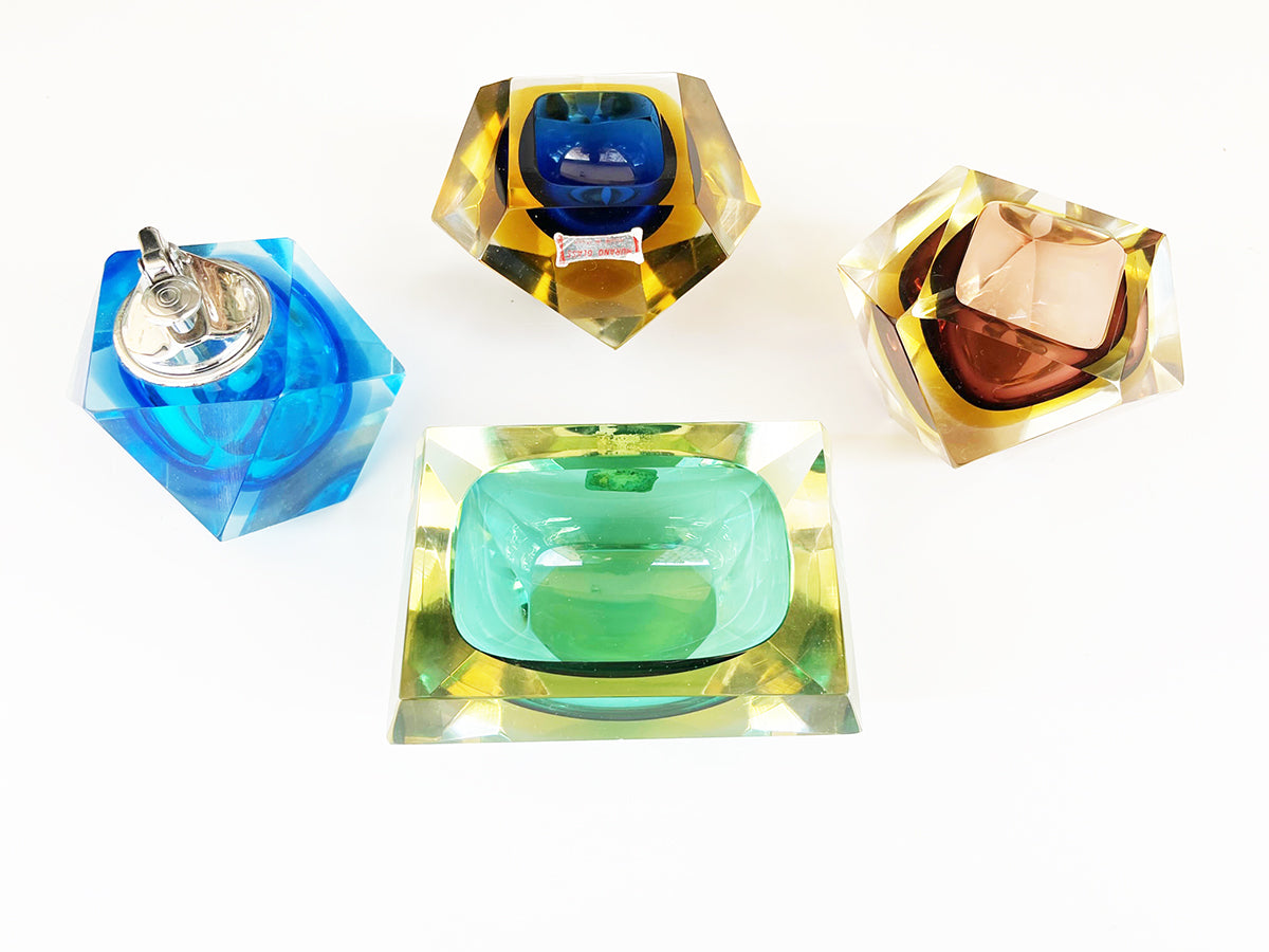 Lotto Posaceneri e Accendino Diamanti Murano Venice 1970 n. 4 -Art-