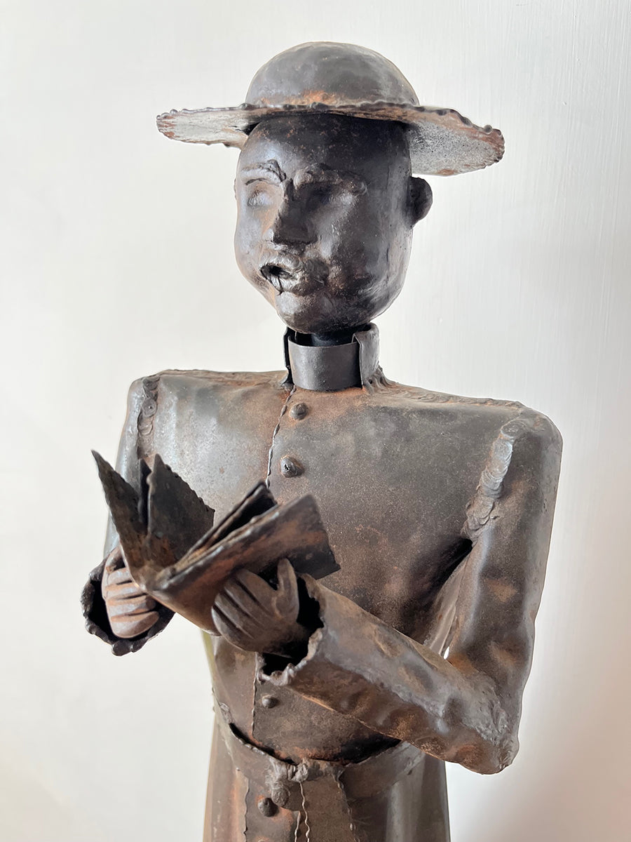Grittani Vescovo Scultura Ferro Battuto Opera 1970 -Top Art-