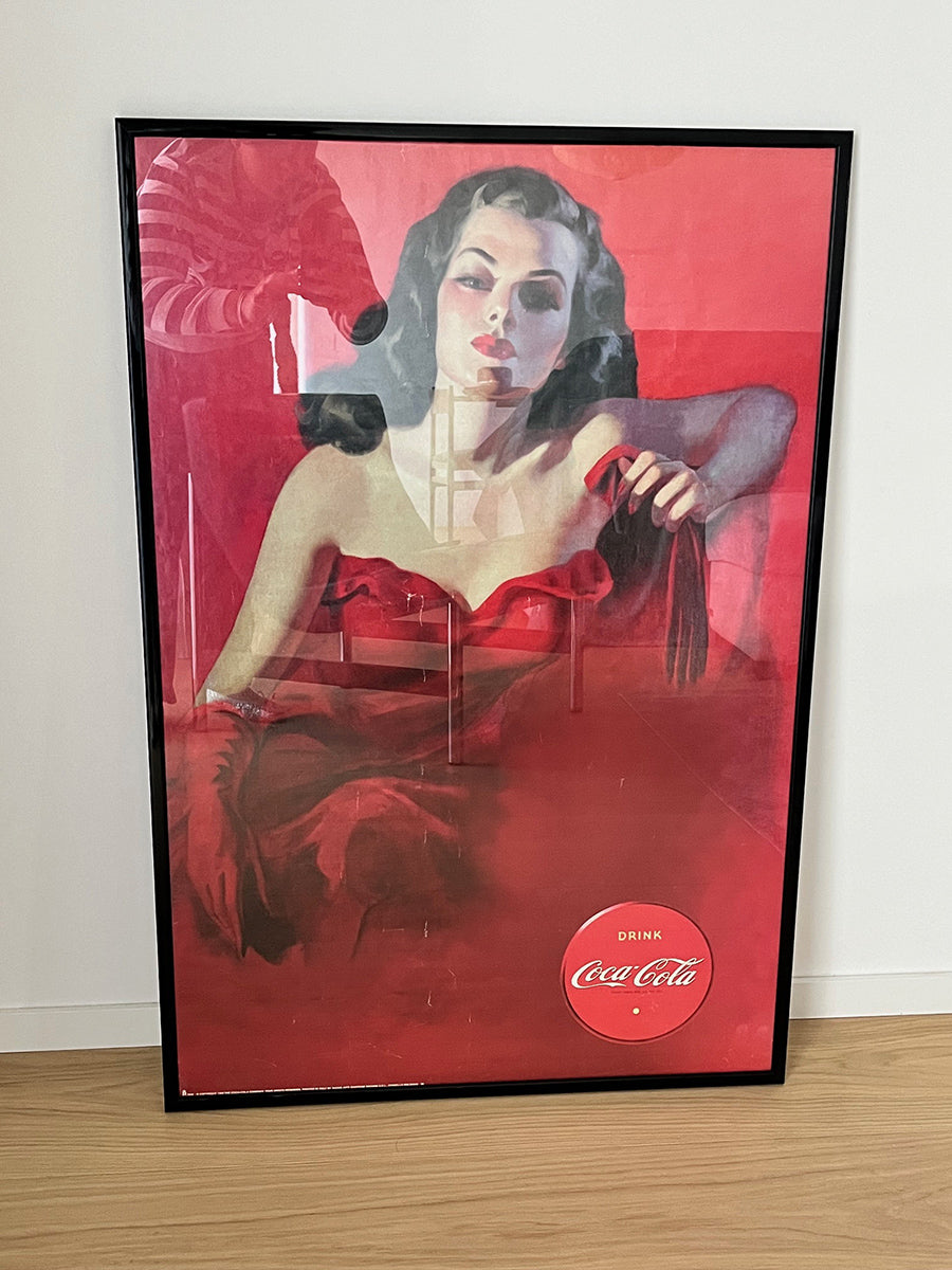 Coca Cola Lady in Rosso Poster Vintage Originale anni '80/'90 -Top Art-