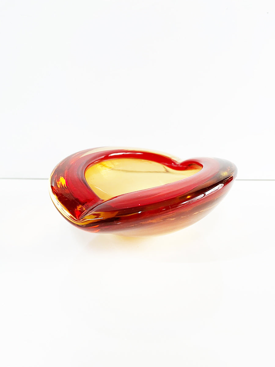 Posacenere Rosso Murano Grande Vintage -Art-