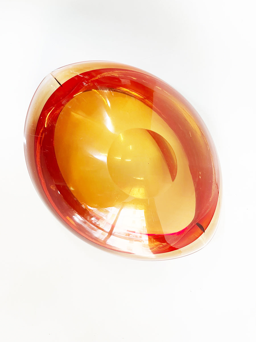 Posacenere Rosso Murano Grande Vintage -Art-