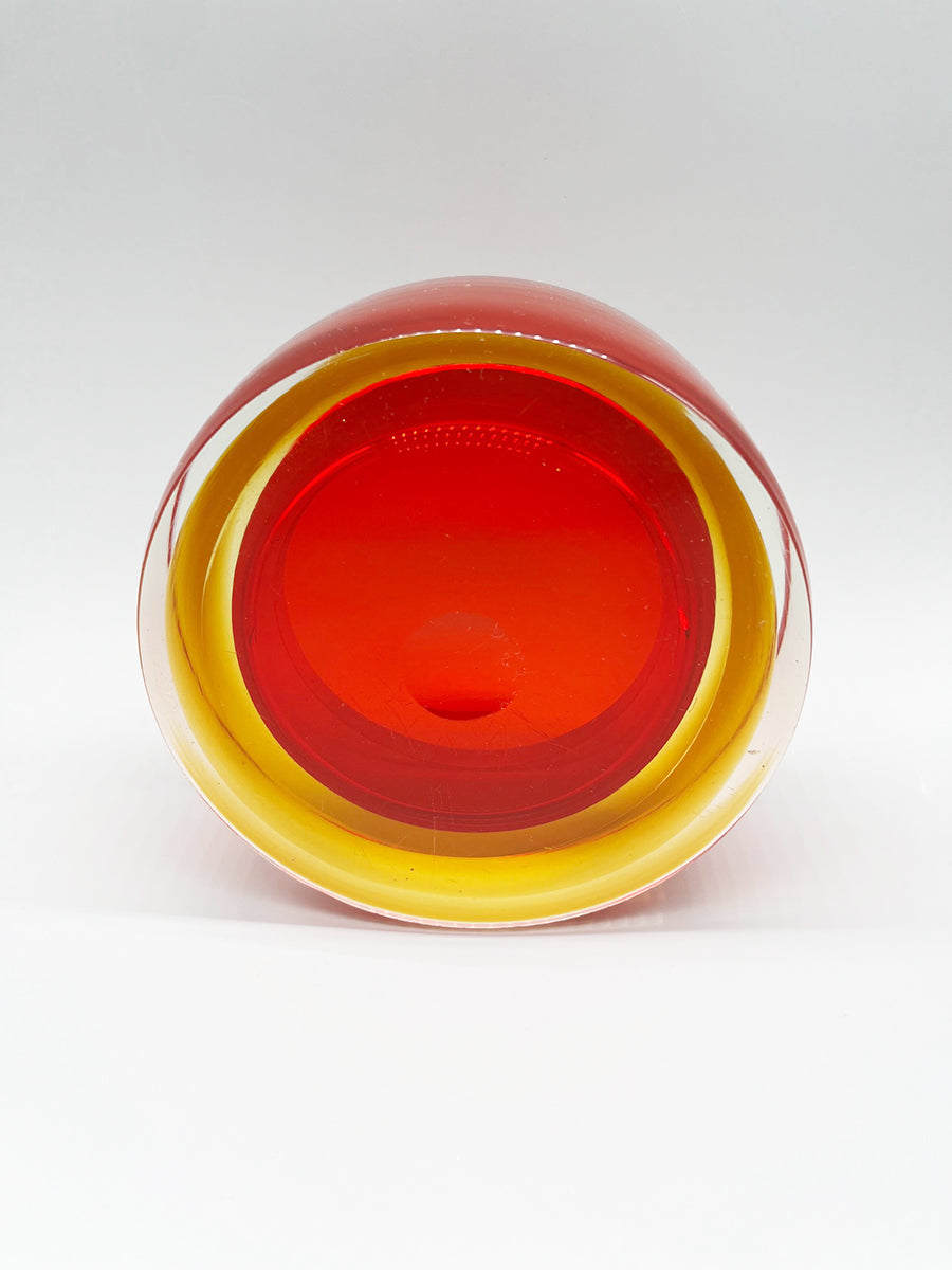 Seguso Coppia Posaceneri Rosso e Verde, Grande e Piccolo 1960 -Top Murano-