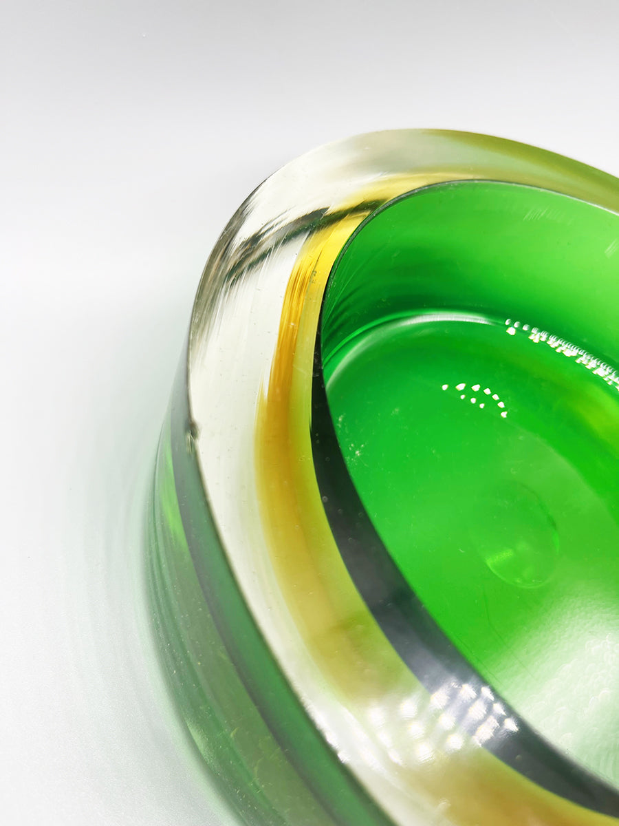 Seguso Coppia Posaceneri Rosso e Verde, Grande e Piccolo 1960 -Top Murano-