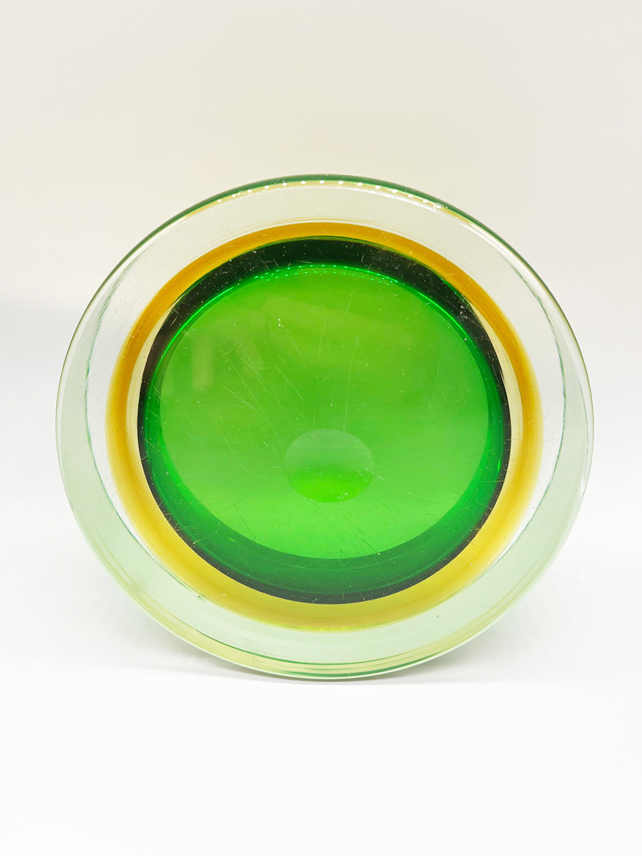 Seguso Coppia Posaceneri Rosso e Verde, Grande e Piccolo 1960 -Top Murano-