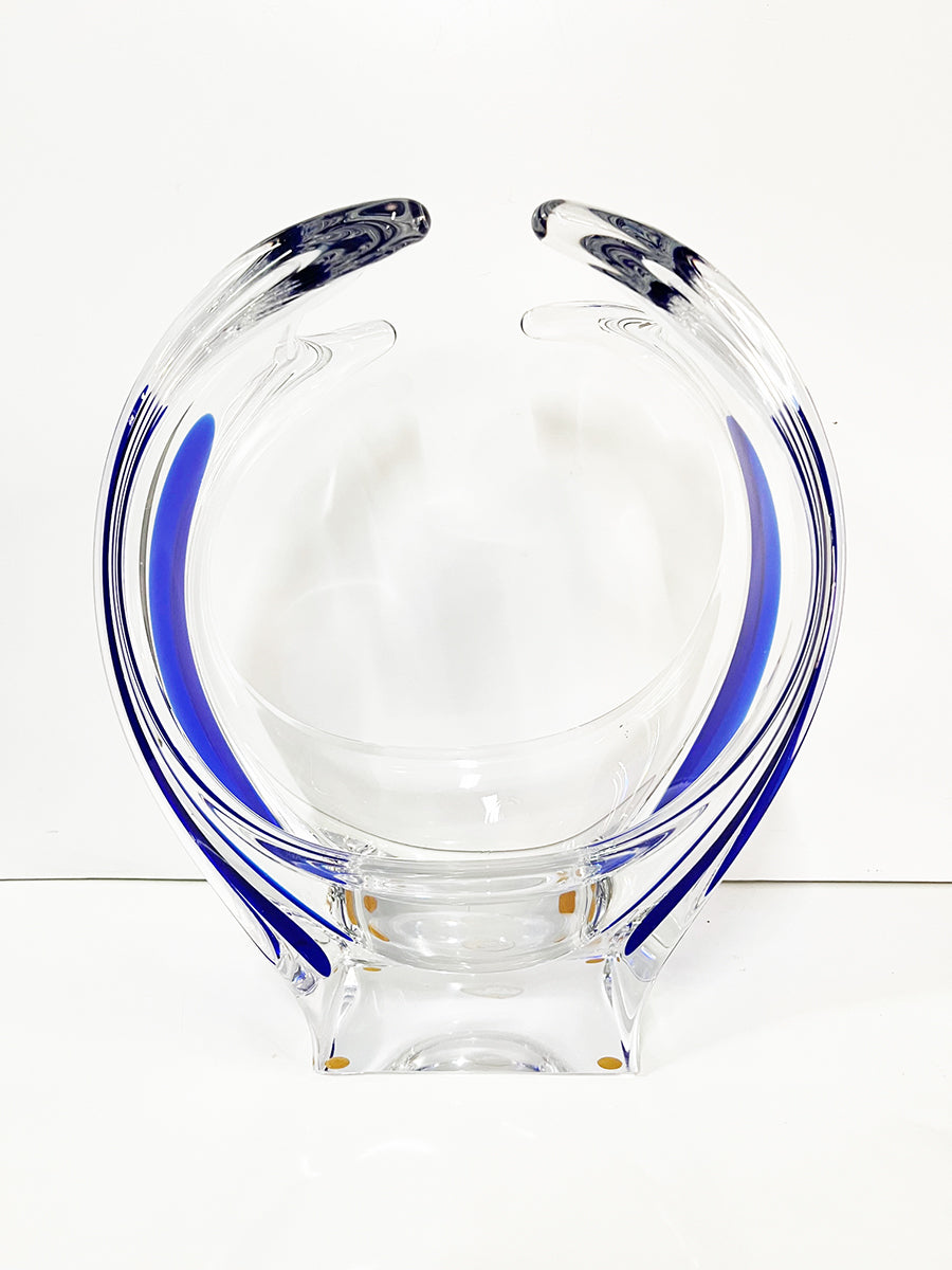 Bohemia Vaso Scultura Blu '900 -Art-