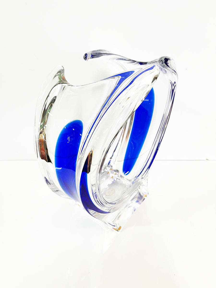 Bohemia Vaso Scultura Blu '900 -Art-