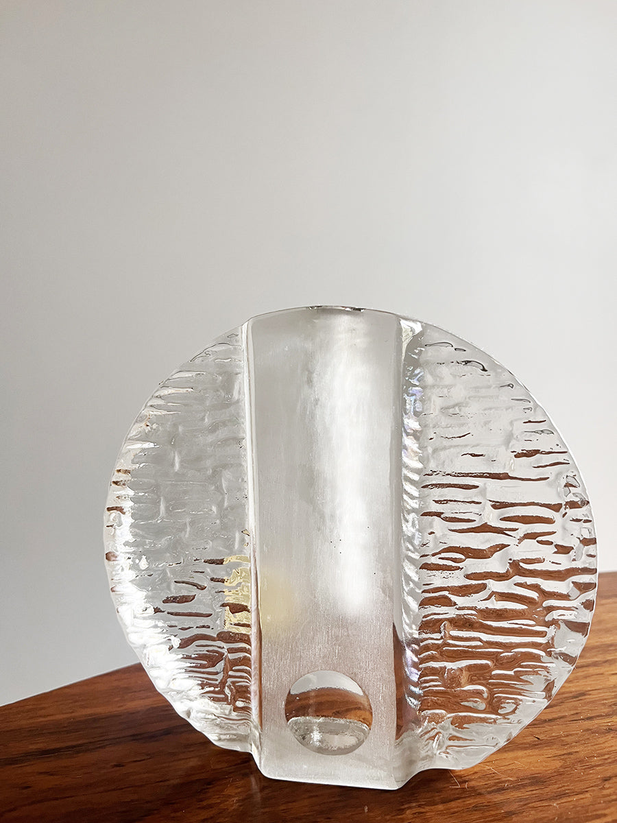 Vaso Walther Glass Bullseye di Heiner Düsterhaus anni '70 -Top Murano -