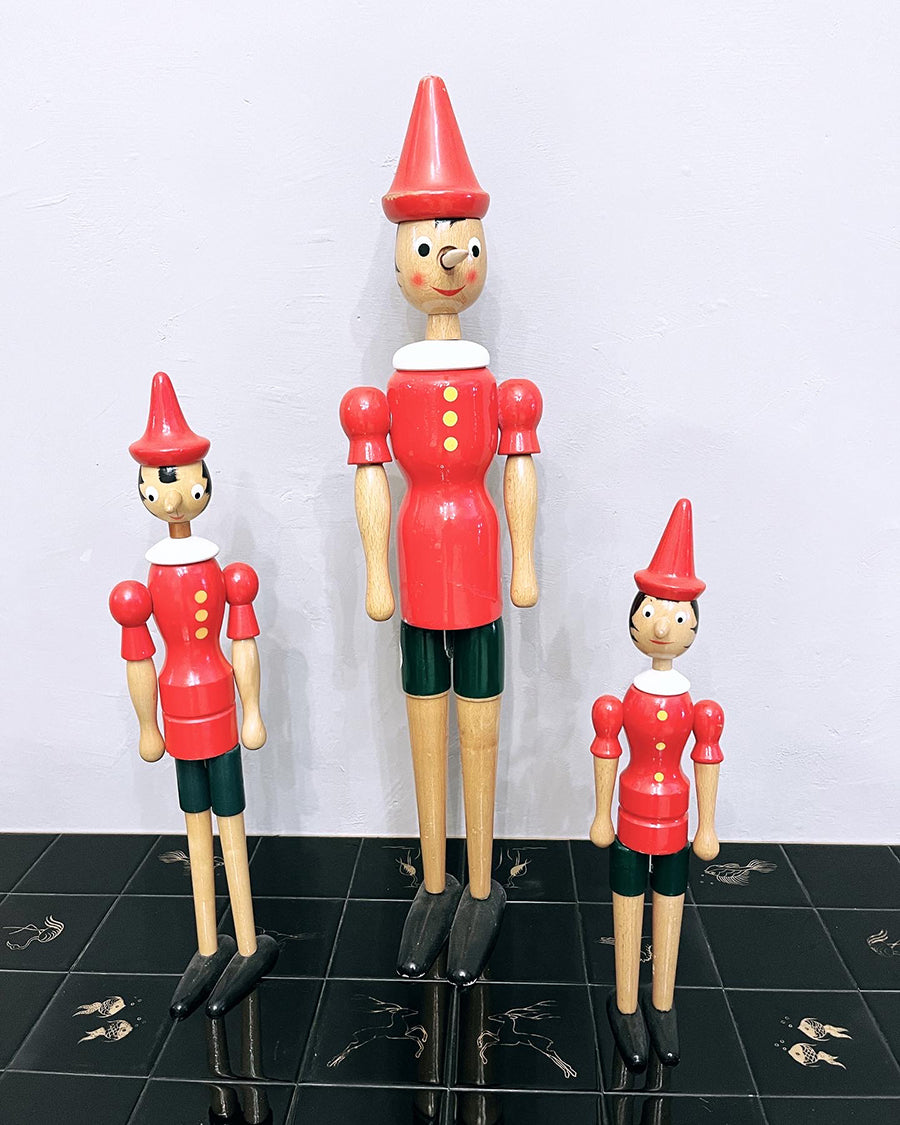 Tris Pinocchio Snodabili Vintage in legno -Art-