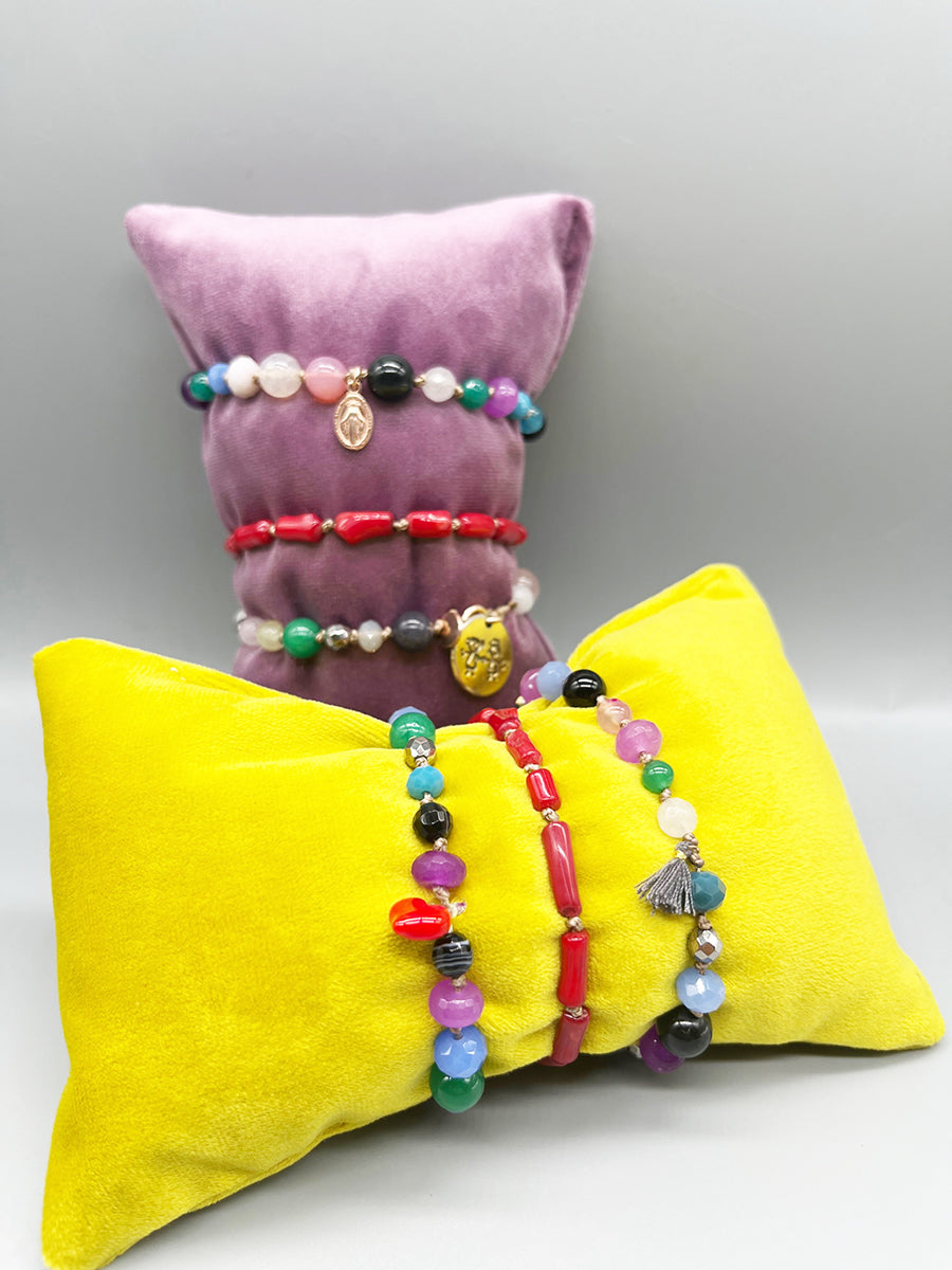 Bracciale Pietre, Cristalli, Madonnina Rue du Bac Arg 925 -Top Jewels-