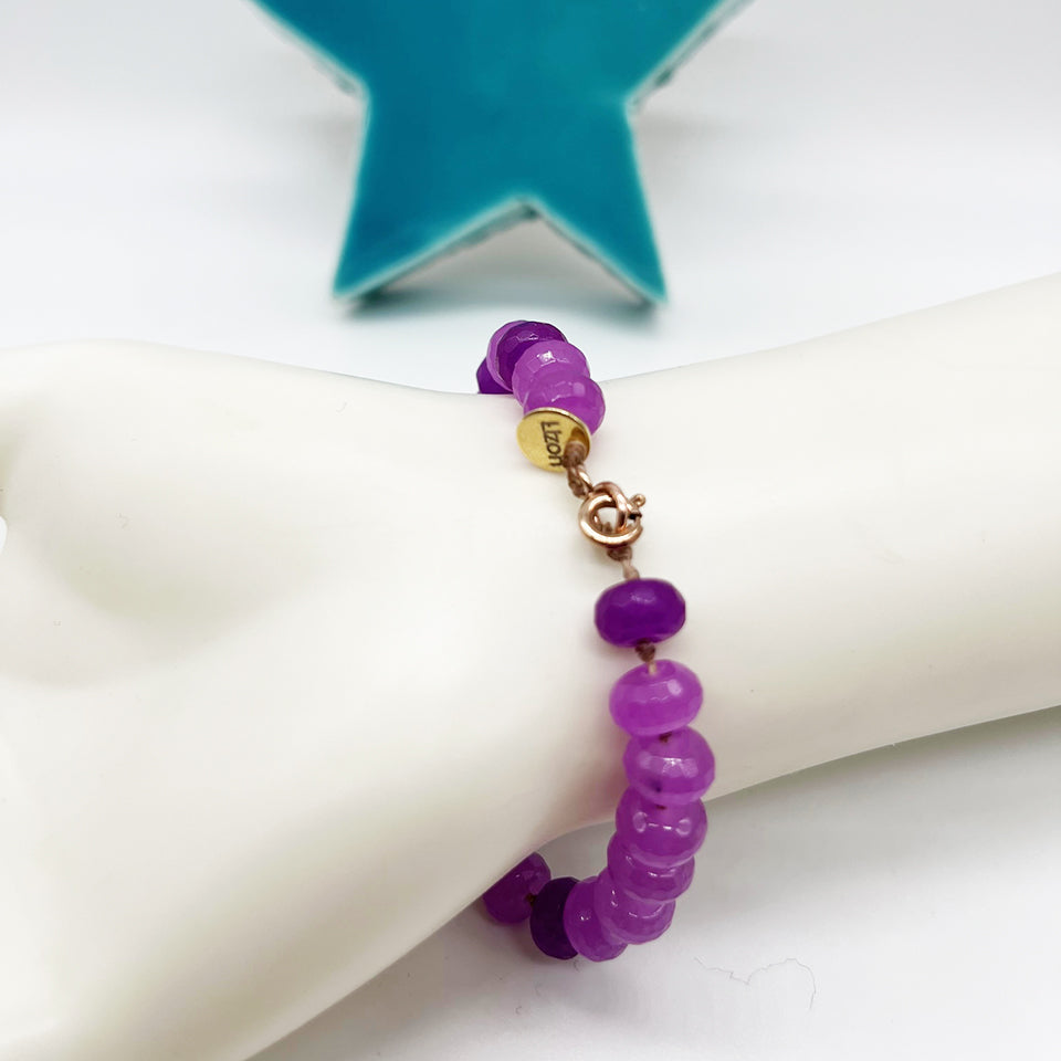 Bracciale Zaffiro Rosa e Cuore in Arg 925 -Top Jewels-