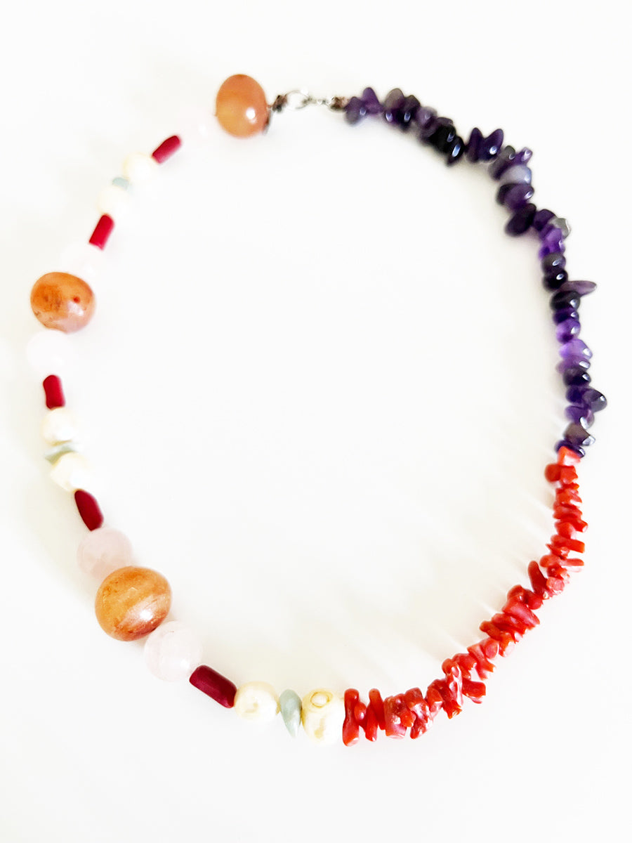 Collana Girocollo Ametista, Perle, Ametista e Arg 925 -Top Jewels -