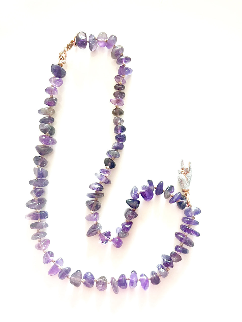 Collana Ametista Viola con Cornetto Charm Glitterato - Top Jewels-