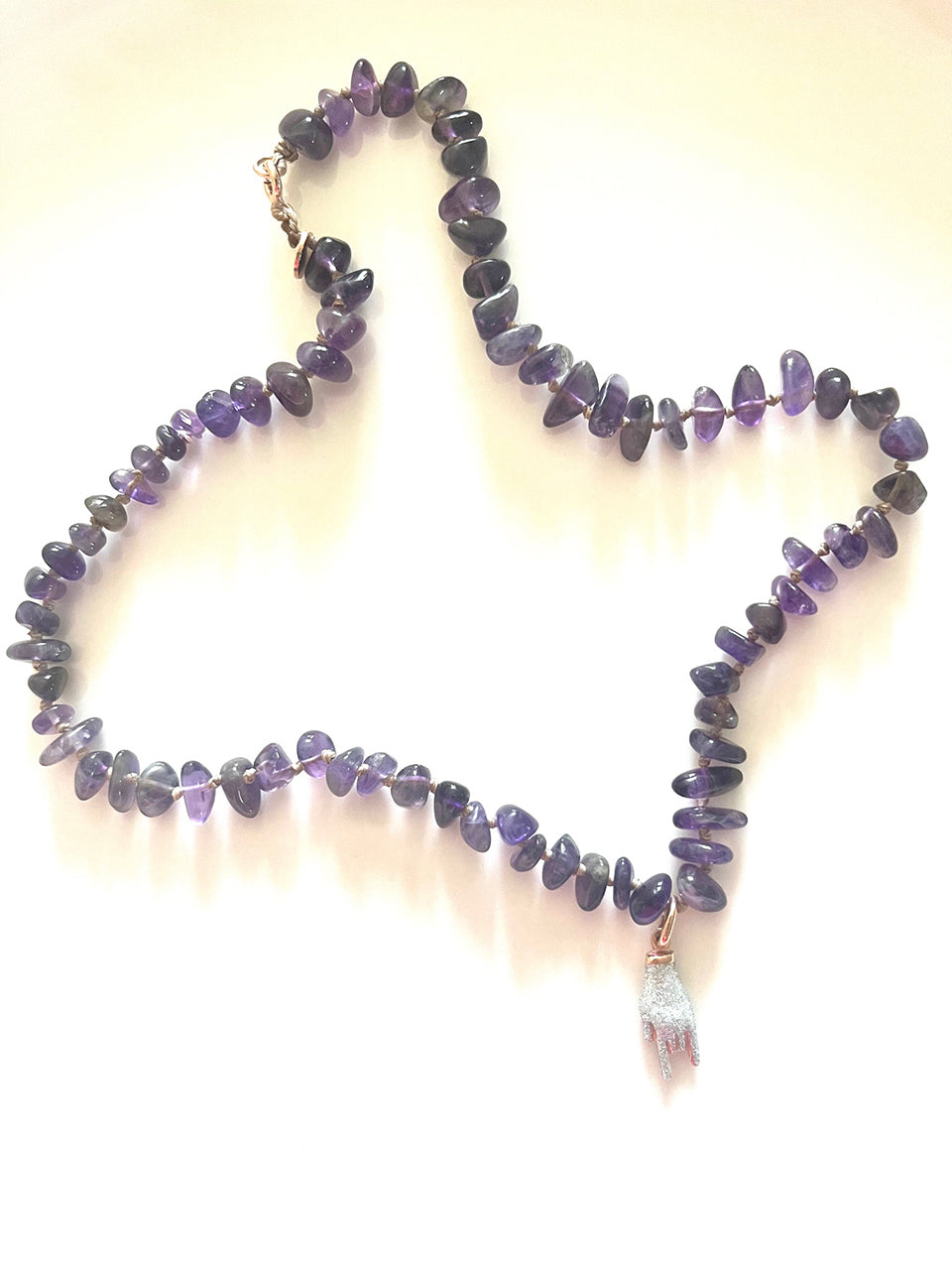 Collana Ametista Viola con Cornetto Charm Glitterato - Top Jewels-