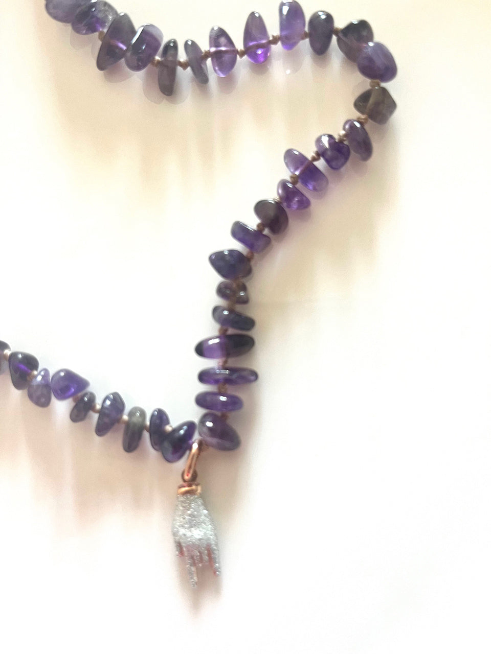 Collana Ametista Viola con Cornetto Charm Glitterato - Top Jewels-