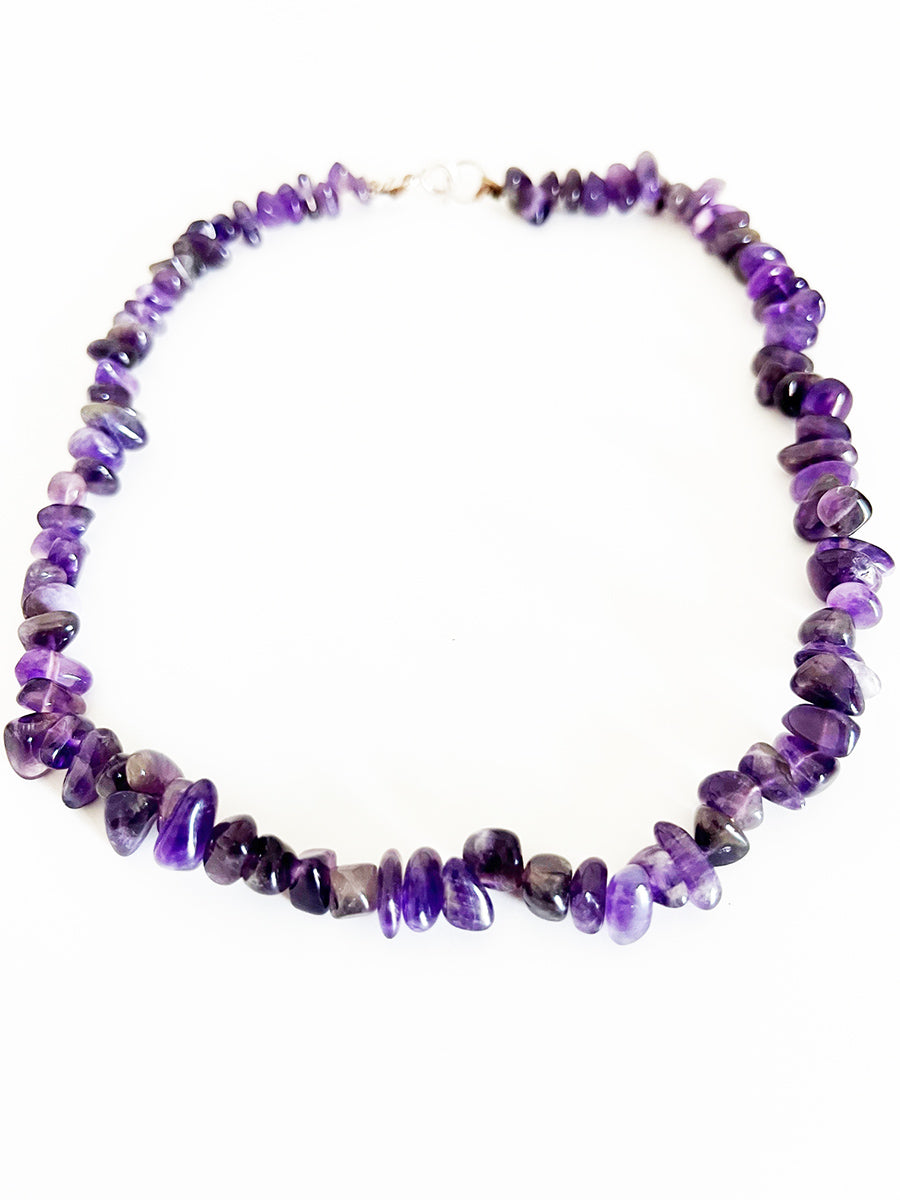 Collana Girocollo Ametista Viola e Arg 925 -Top Jewels-