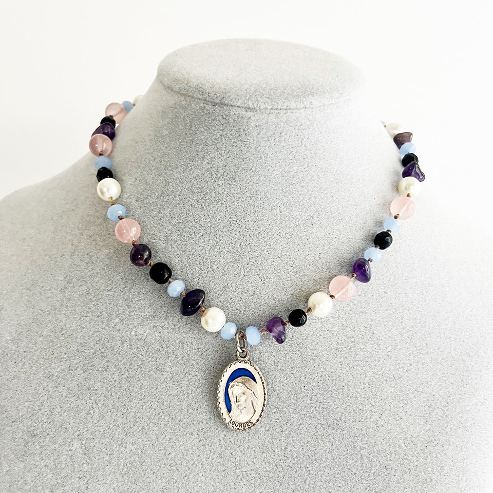 Collier Pietre Miste con Madonnina - Top Bijoux -