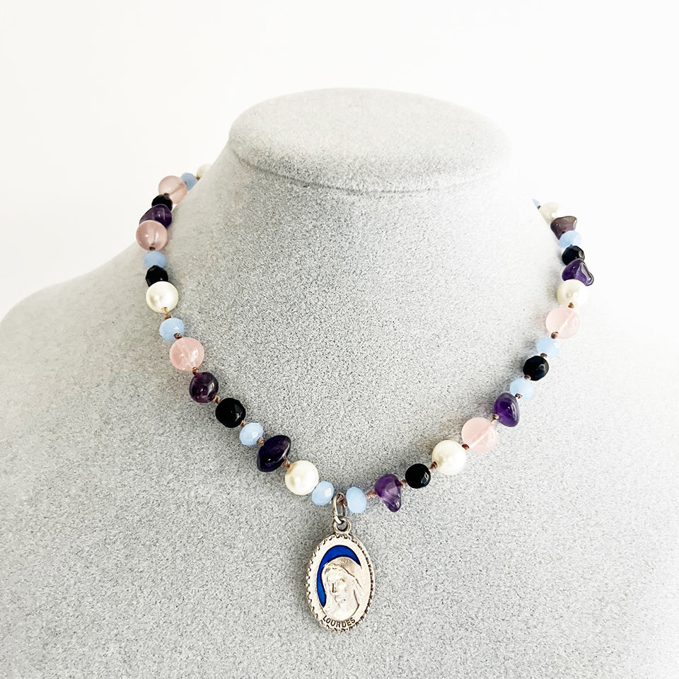 Collier Pietre Miste con Madonnina - Top Bijoux -