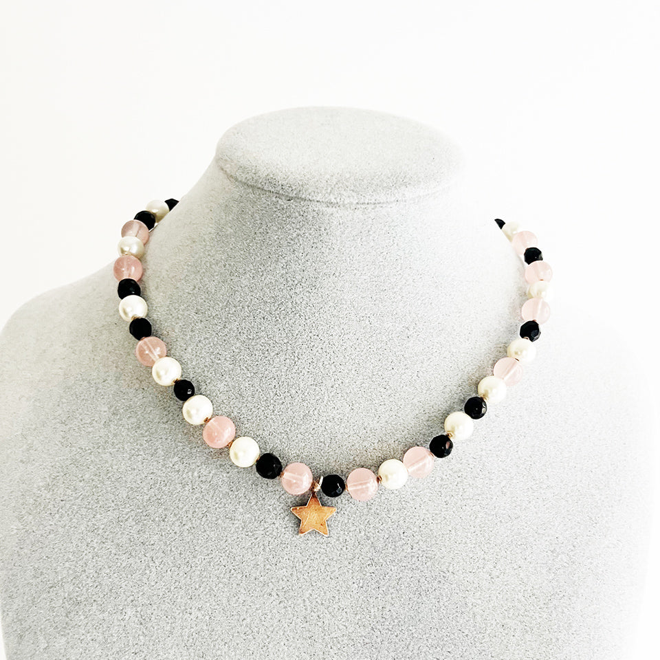 Collier Pietre Miste con Stella Arg 925 - Top Bijoux -