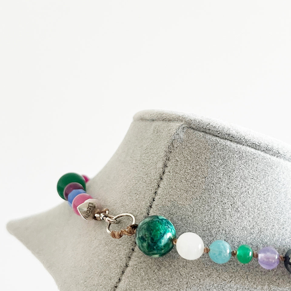 Mix & Match Coppia di Collane Multicolor Pietre e Arg 925 -Creazioni Uniche-