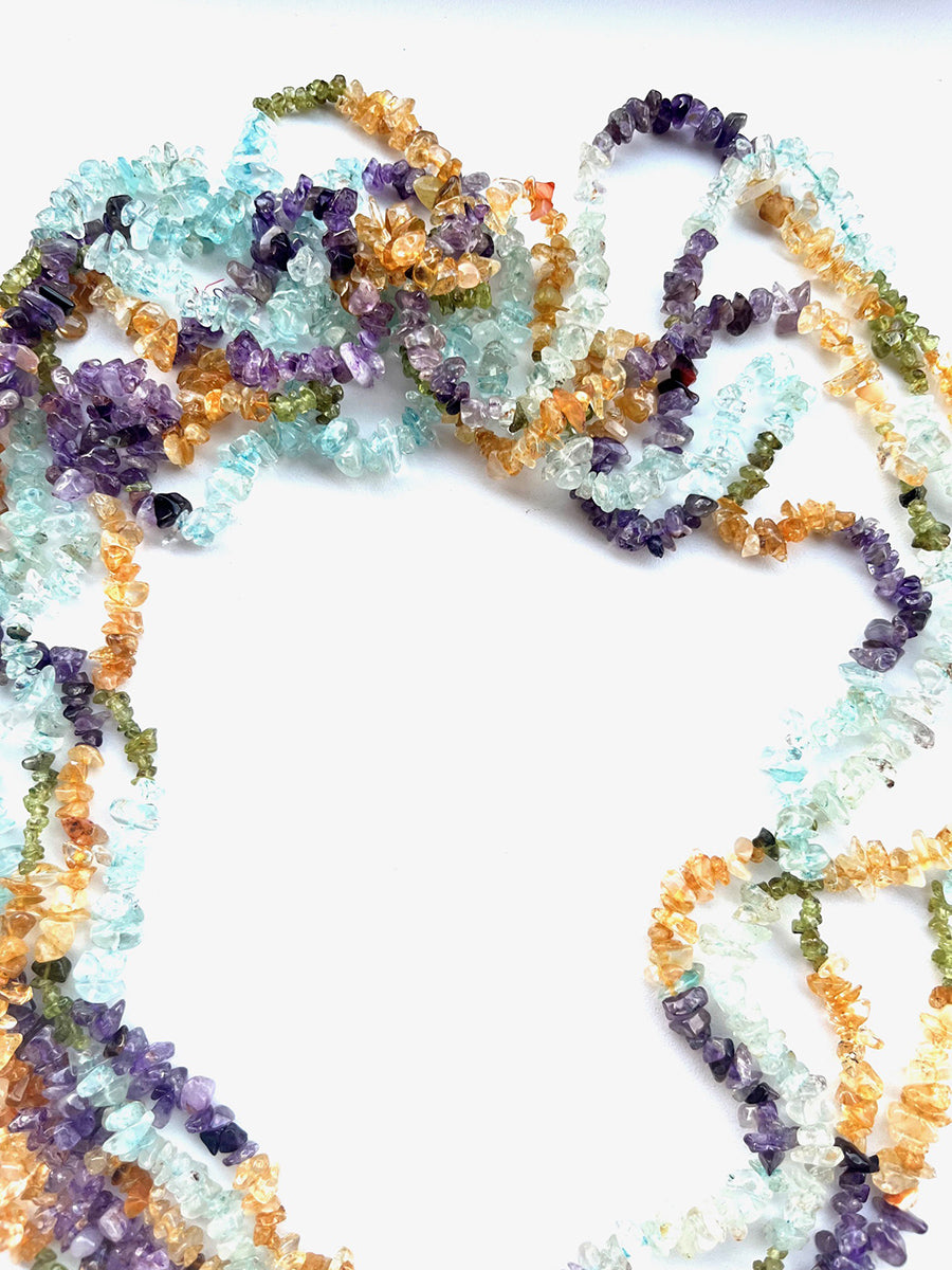 Multifili Gemme Colorate Collana Top -Creazione Unica-