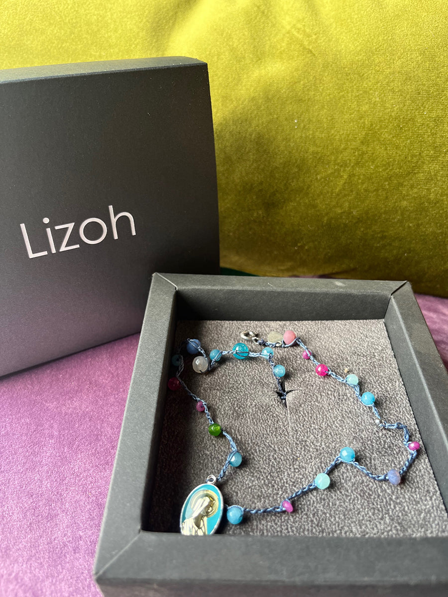 Bracciale Pietre, Cristalli, Madonnina e Arg 925 -Top Jewels-