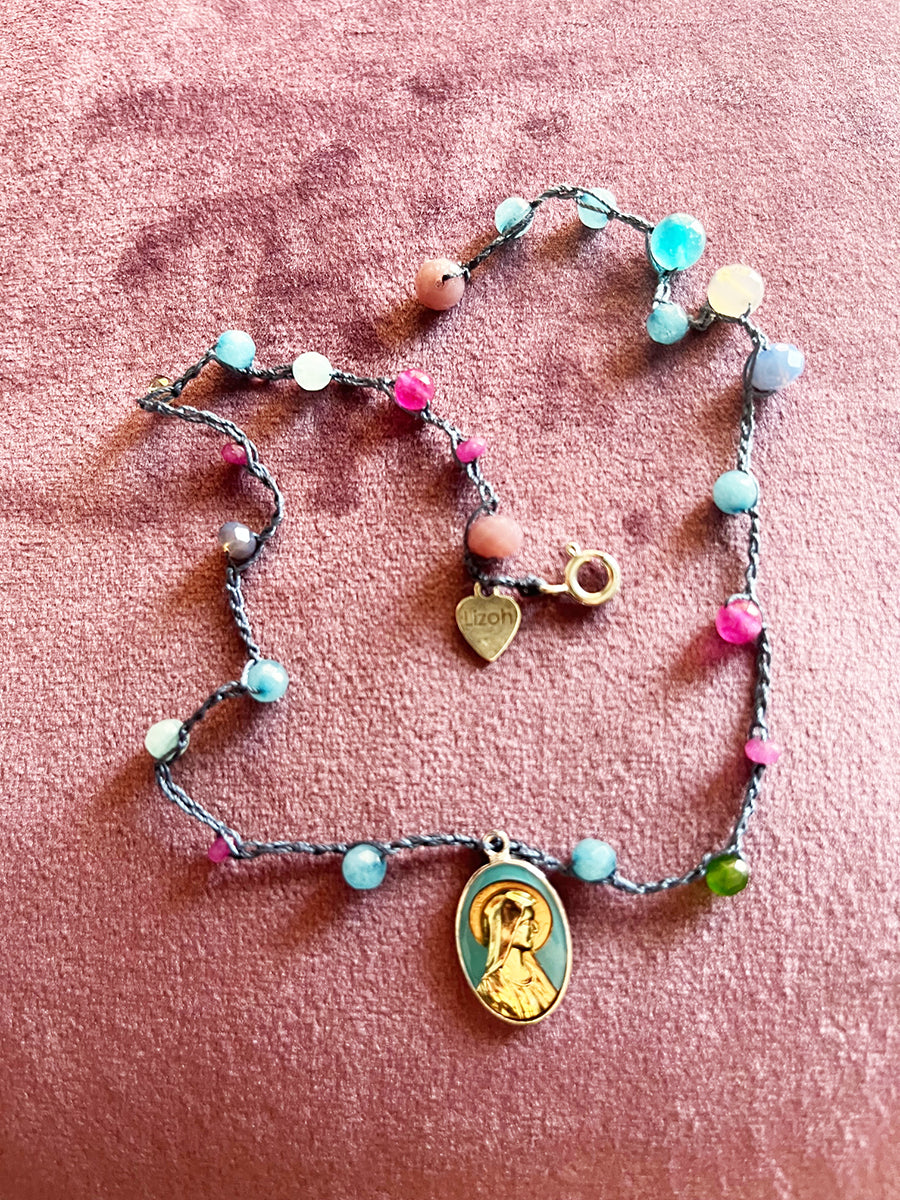 Bracciale Pietre, Cristalli, Madonnina e Arg 925 -Top Jewels-
