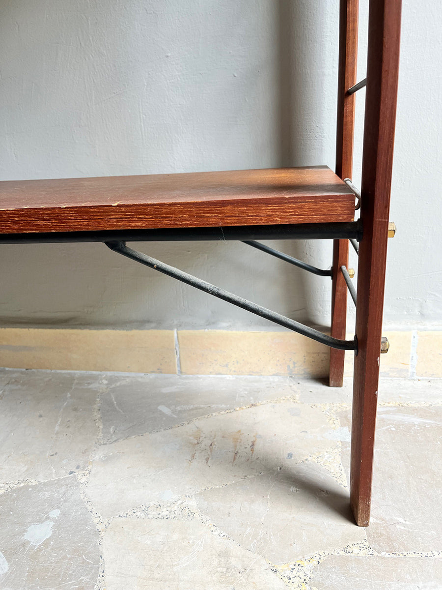 Etagere Libreria Legno e Metallo con ripiani regolabili anni '60 -Top Vintage-